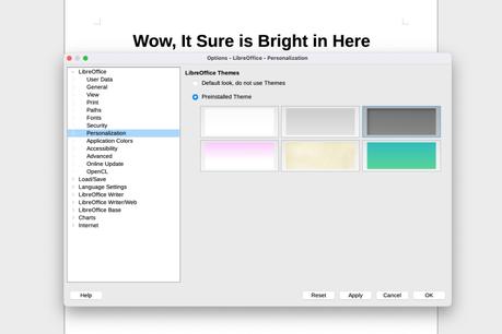 How to get dark mode with LibreOffice