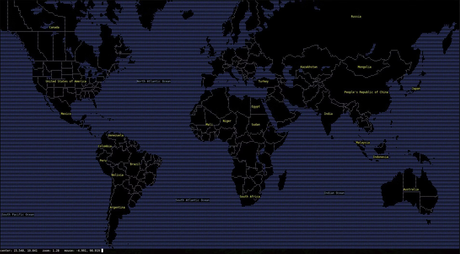 MapSCII – maps in Linux terminal