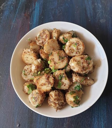 Vrat Ki Arbi Ki Sabji l Colocasia Roast + Video vrat-ki-arbi-sabji- falahar