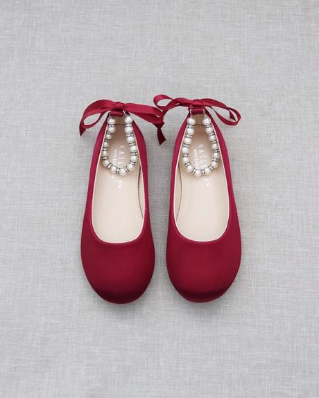 flower girl shoes burgundy