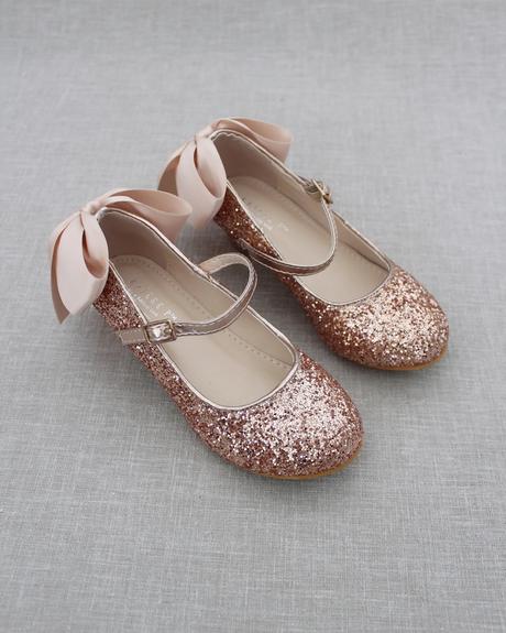 flower girl shoes rose gold