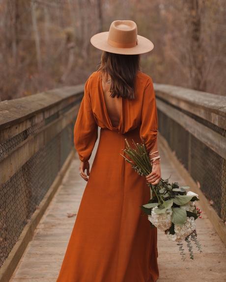 burnt orange bridesmaid dresses sleeve