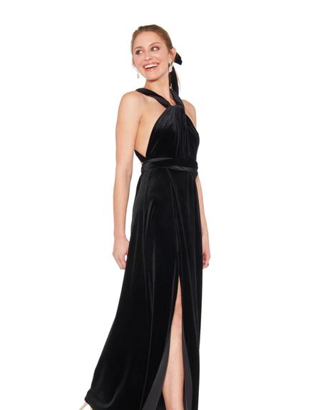 velvet bridesmaid dresses black