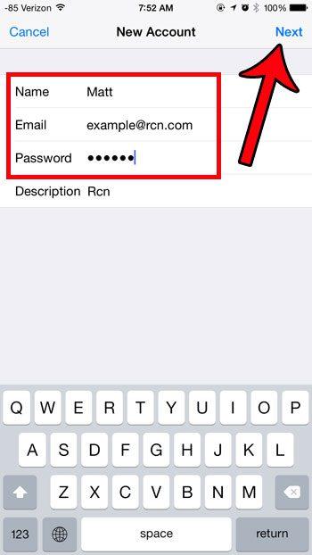 How to Add RCN Email Account on iPhone 6