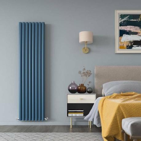 Milano Aruba blue vertical double panel  designer radiator