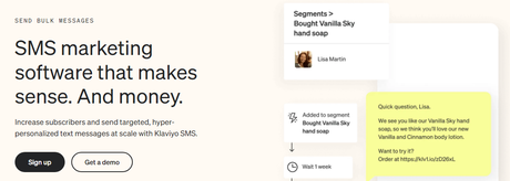 klaviyo email and sms..