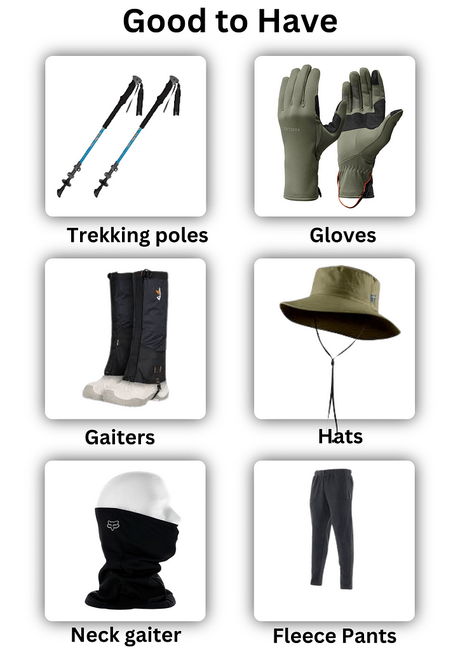 Good to have items for annapurna circuit trekking