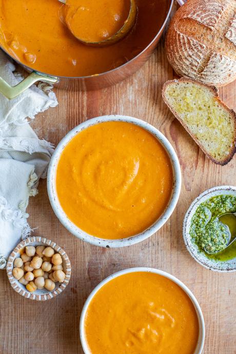 Roasted Tomato Chickpea Soup