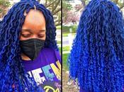 Vibrant Blue Crochet Braids Hairstyle?