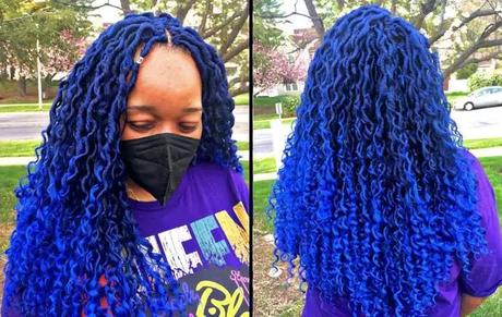 Blue Crochet Braids Hairstyle