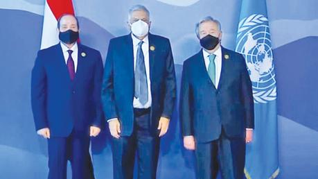 President with UN Sec.Gen. and Egyptian President