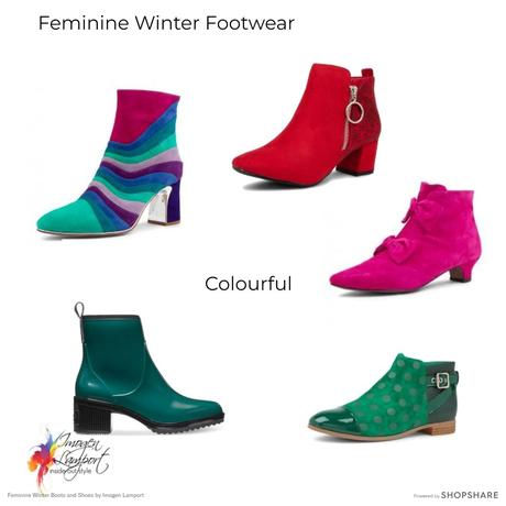 Feminine Winter Footwear - colourful suede