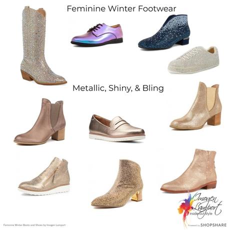 Feminine Winter Footwear - Sparkles and Bling