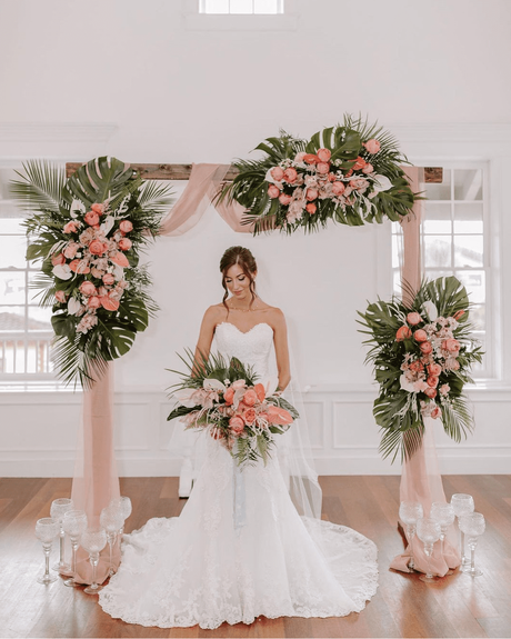 best wedding venues in florida pink flowers arch