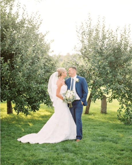 best wedding venues in new england bride and groom in blue suit
