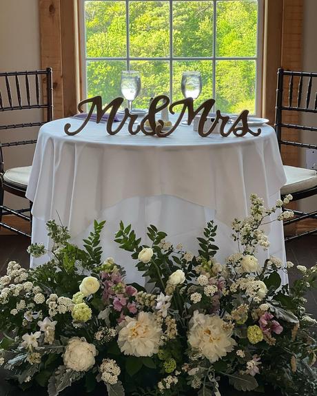 best wedding venues in new england ms and mrs sign on the table
