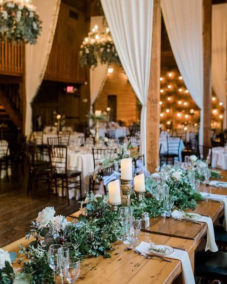best wedding venues in new england greenery table decoration