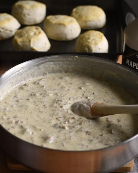 maple sausage gravy with biscuits