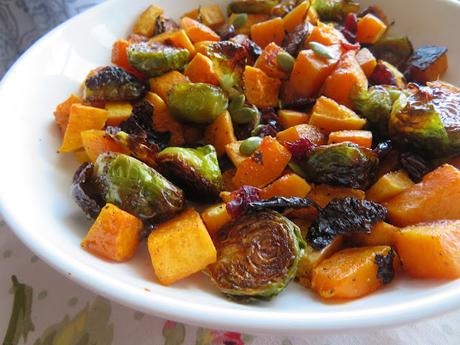 Roasted Butternut Squash & Brussels Sprouts