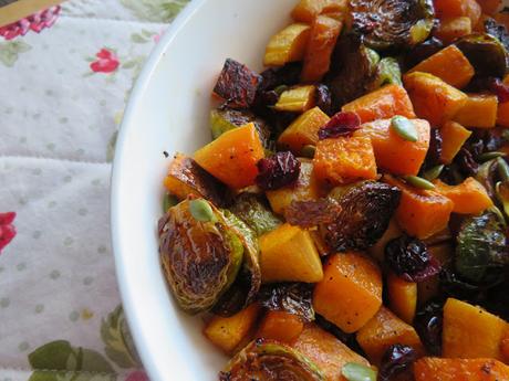 Roasted Butternut Squash & Brussels Sprouts