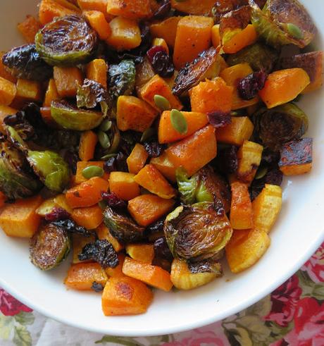 Roasted Butternut Squash & Brussels Sprouts