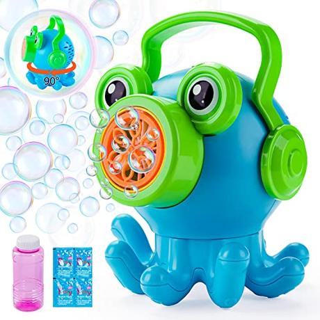 Bubble Gun with 2 Pack Bubble Liquid, Bubble Machine for Toddlers with  360-Degree Leak-Proof Design, Ergonomic Grip, Automatic Bubble Guns for  Kids