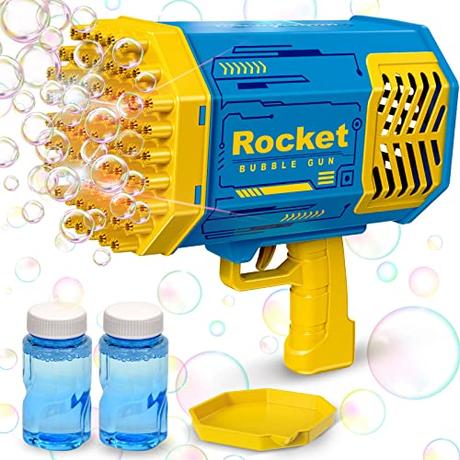 Bubble Gun with 2 Pack Bubble Liquid, Bubble Machine for Toddlers with  360-Degree Leak-Proof Design, Ergonomic Grip, Automatic Bubble Guns for  Kids