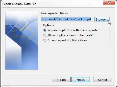 How to export emails to flash drive in Outlook 2013