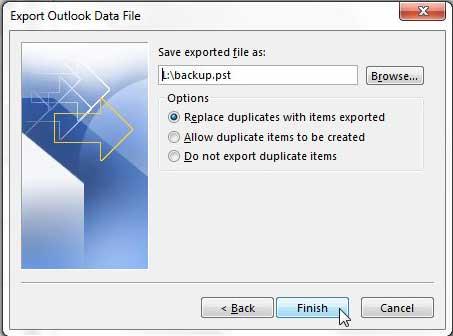 How to export emails to flash drive in Outlook 2013