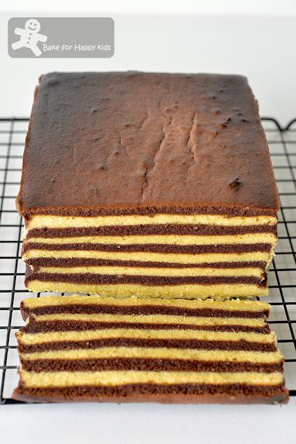 super moist chocolate vanilla kek lapis legit spekkoek Indonesian layer cake