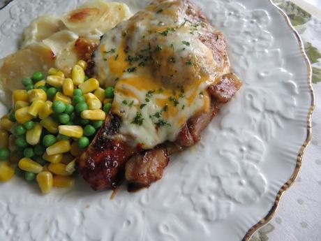 Cheesy Garlic & Brown Sugar Chops