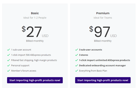 Salehoo Pricing Plans