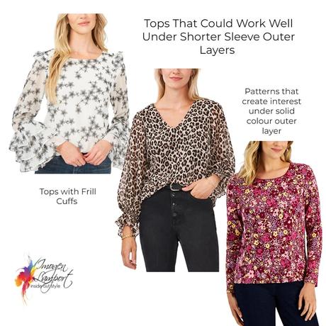 Tops that would work well under shorter sleeved jackets