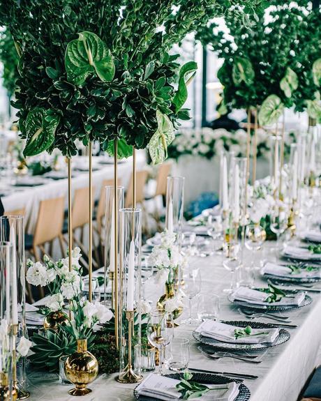 best wedding venues in new york green white gold decor