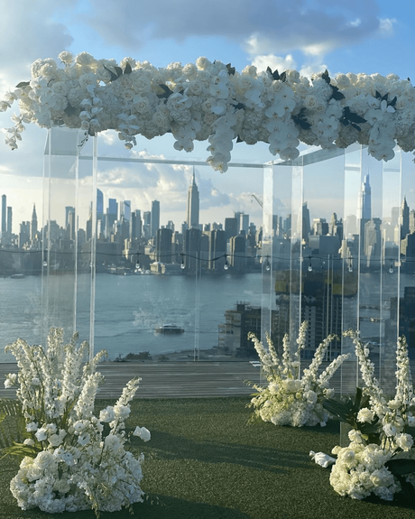 best wedding venues in new york arch with white flowers