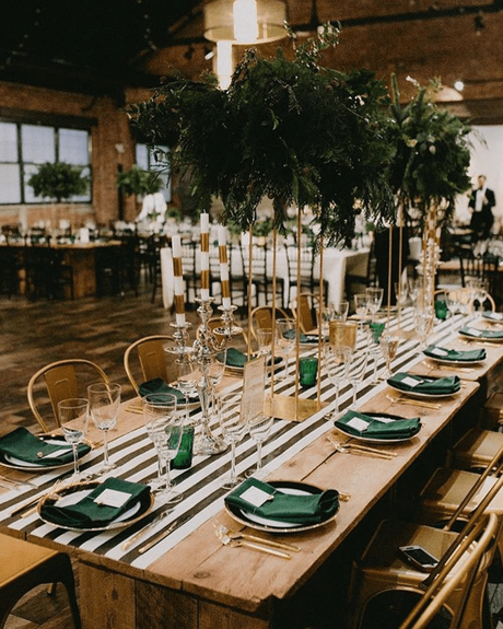 best wedding venues in new york table decor in green shades
