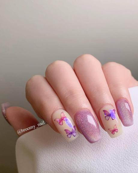 purple wedding nails nude with glitter broomy_nail