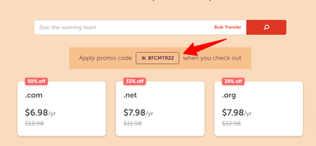 NameCheap Black Friday and CyberMonday Deals 2022 – up to 97% Off