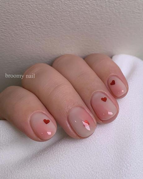 burgundy wedding nails with hearts broomy_nail