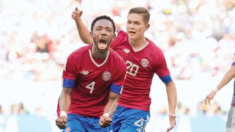 Keysher Fuller celebrates after scoring Costa Rica’s winner