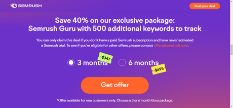 Semrush Black Friday Deal 2022 | Get 40% off Guru License