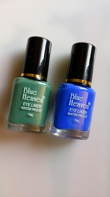 Blue Heaven Get Bold Eyeliner Waterproof in Green and Blue Review & Swatches