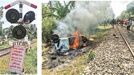 Russian woman, driver killed  at Unawatuna rail crossing