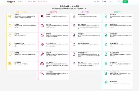 PDF2Go is a free online PDF converter that integrates 27 functions such as editing and conversion