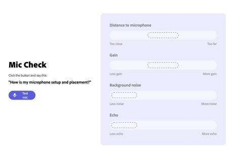 Adobe Podcasts offer enhanced voice, microphone check tools to help users create professional studio recordings