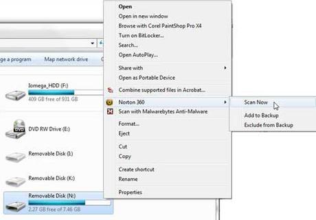 How to scan a USB drive with Norton 360