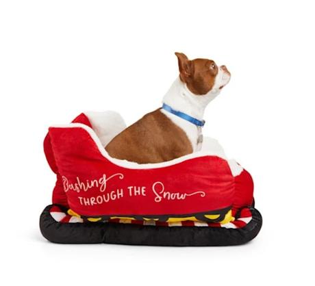 Petco Christmas dog bed Santa Claus sleigh