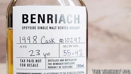 BenRiach 23 Years - 1998 Cask 10297 Label