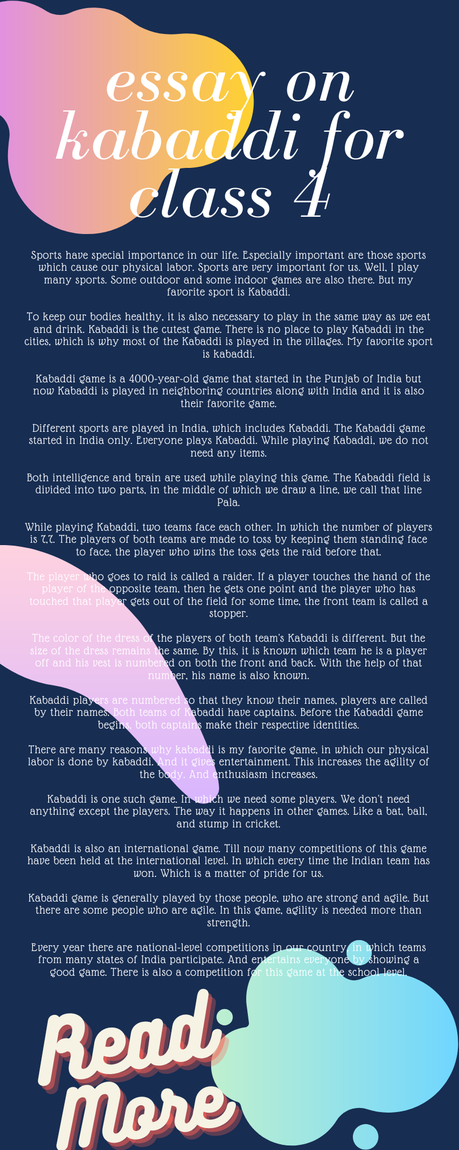 essay on kabaddi for class 4