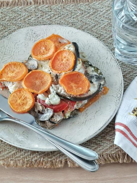 Casserole of vegetables with mushrooms